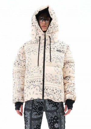 Bandana Print Pearled Ivory P.E Nation Andorra Snow Jacket | NTIBLZH-51