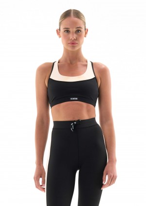 Black P.E Nation Defending Zone Sports Bra | HIWOPMK-96