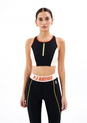 Black P.E Nation Lido Sports Bra | DICVOZR-72