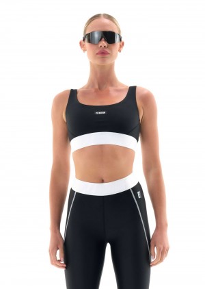 Black P.E Nation Pipeline Sports Bra | HDVTQOG-51