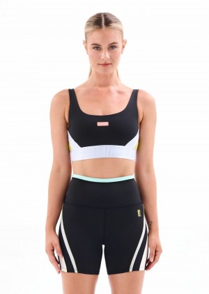 Black P.E Nation Refraction Sports Bra | URHICAN-20