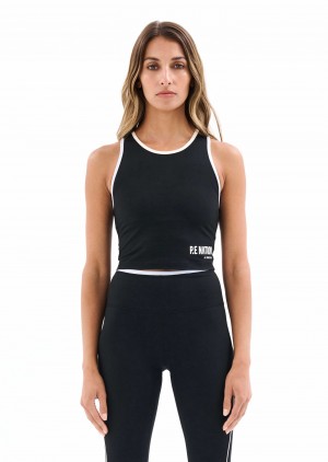 Black P.E Nation Tempo Sports Bra | AQYWISG-37