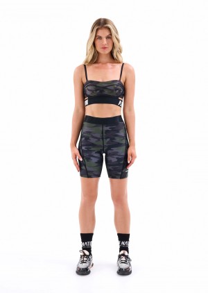 Camo Print Dark P.E Nation Northwood Bike Short | OASFZPL-94