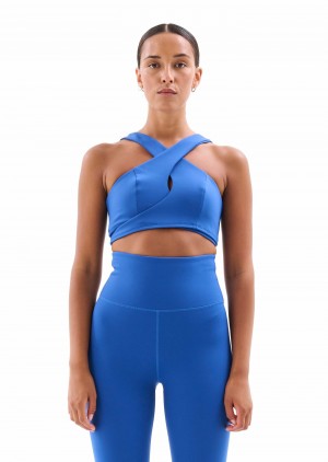 Classic Blue P.E Nation Baserunner Sports Bra | LIHZQGY-29