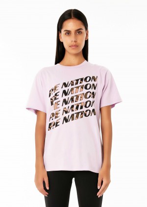 Fair Orchid P.E Nation Block Pass Tee | ODTWHAN-62