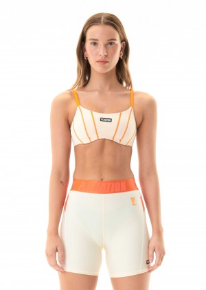 Pearled Ivory P.E Nation Fairway Sports Bra | WBYSOGE-58