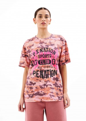 Snake Camo Print P.E Nation Cereus Tee | SMRAOXI-58