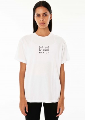 White P.E Nation Heads Up Tee | HVCNARK-75