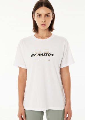 White P.E Nation MIXTAPE TEE OPTIC | KQOIESR-84