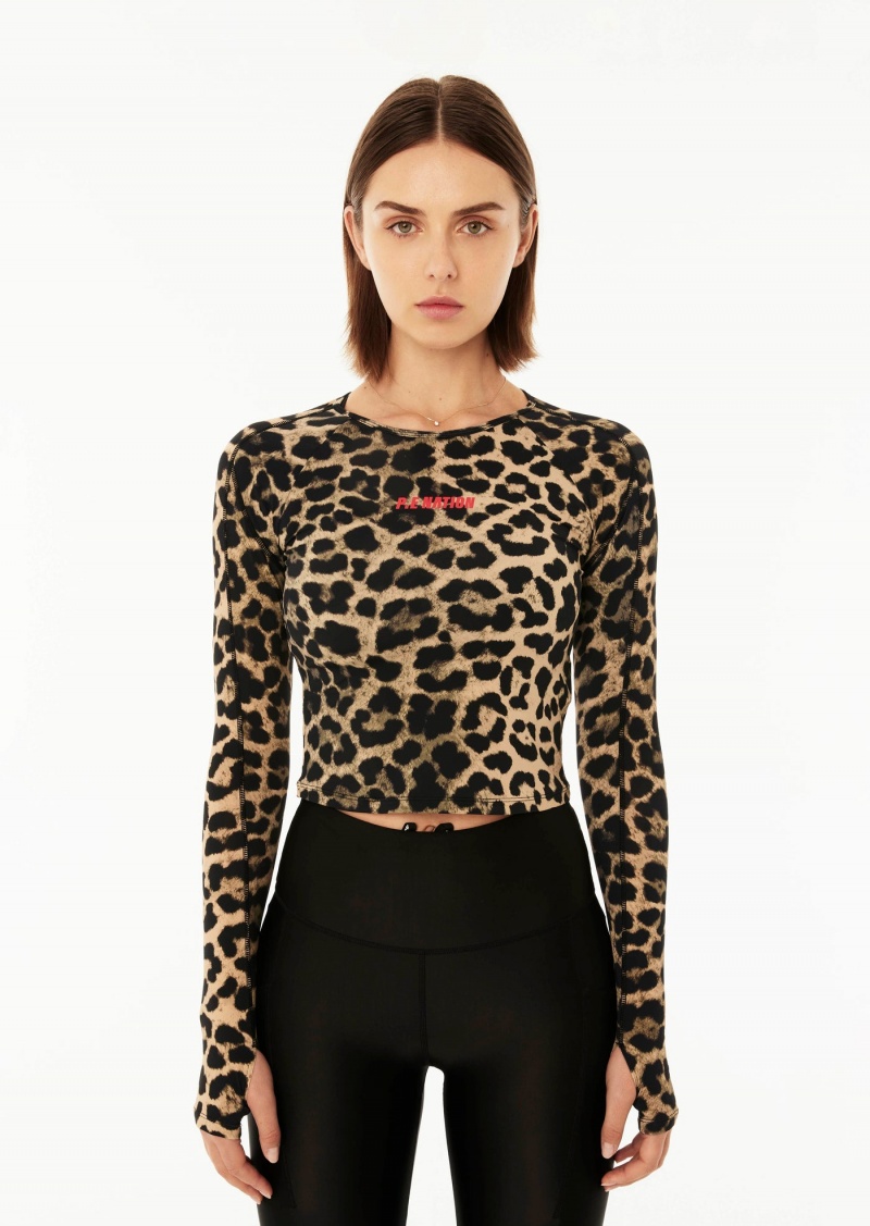 Animal Print P.E Nation Downforce Ls Active Top | LOXGQHW-51