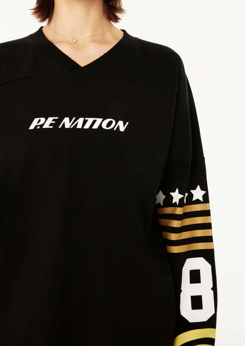 Black P.E Nation Arrowhead Ls Tee | SUFOAIN-74