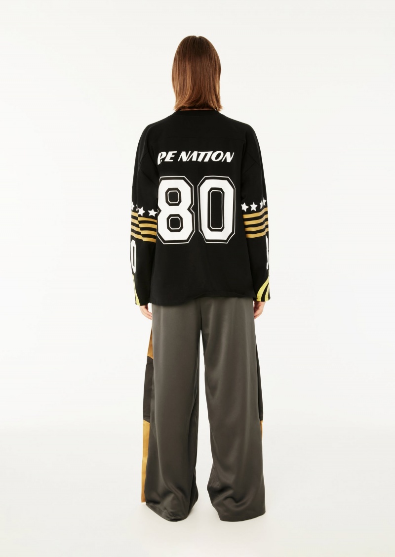 Black P.E Nation Arrowhead Ls Tee | SUFOAIN-74