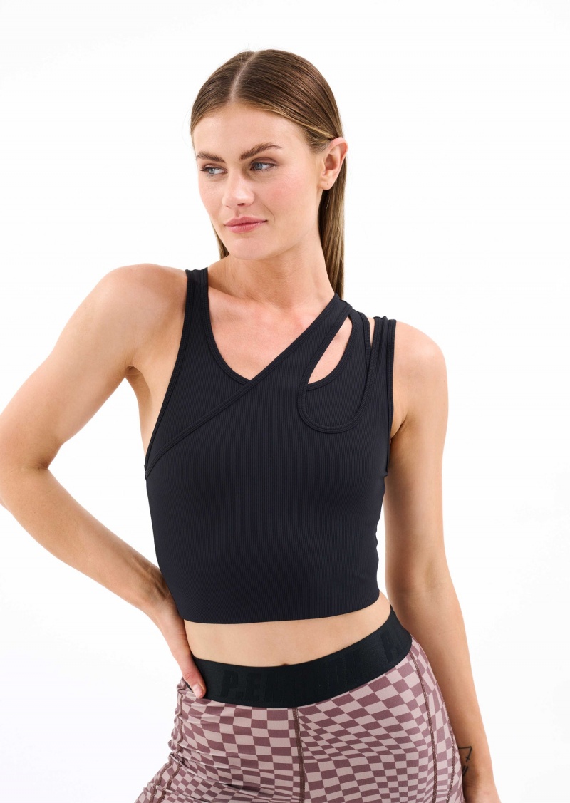 Black P.E Nation Ball Park Sports Bra | NMDEYSA-34