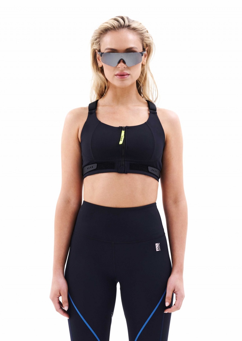 Black P.E Nation Double Play Sports Bra | NGKZFPA-86