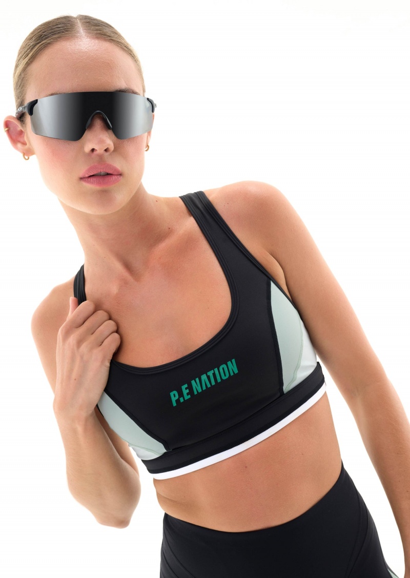 Black P.E Nation Entity Sports Bra | FDMLEOS-57