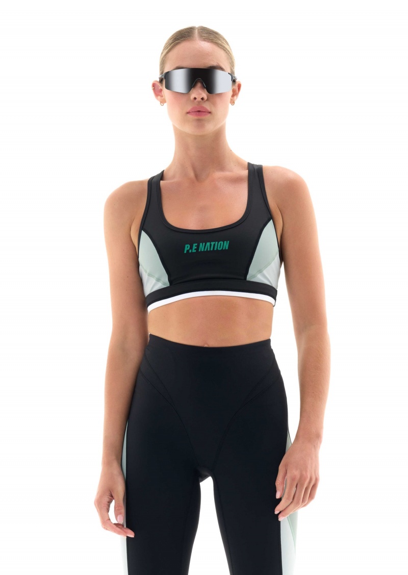 Black P.E Nation Entity Sports Bra | FDMLEOS-57