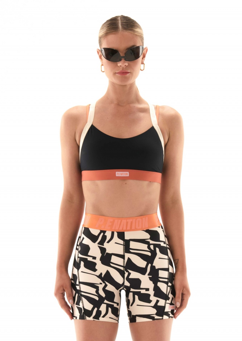 Black P.E Nation Oakmont Sports Bra | LYEWSQF-54