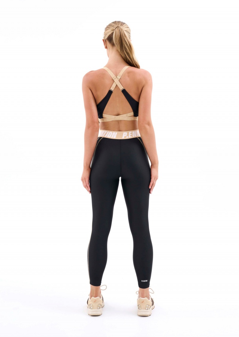 Black P.E Nation Reaction Sports Bra | URYVWCG-80