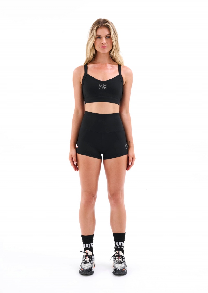 Black P.E Nation Recharge Sports Bra | YRKBQFW-58