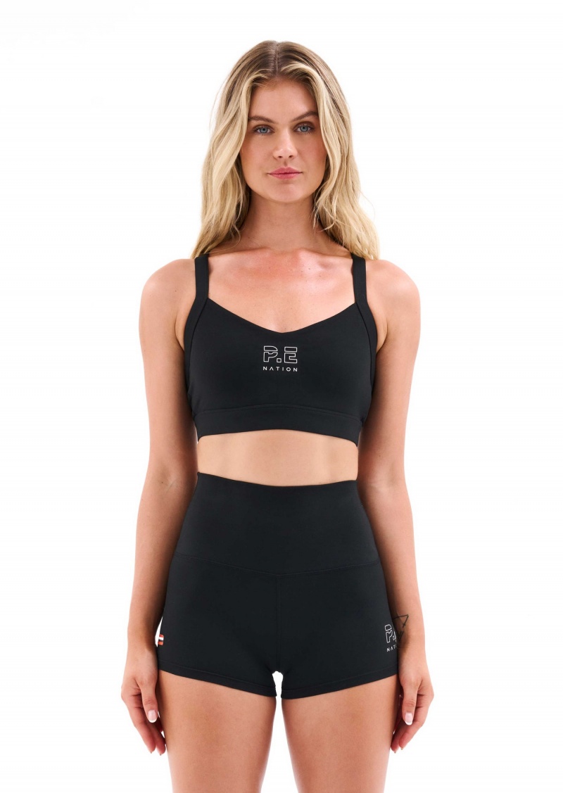 Black P.E Nation Recharge Sports Bra | YRKBQFW-58