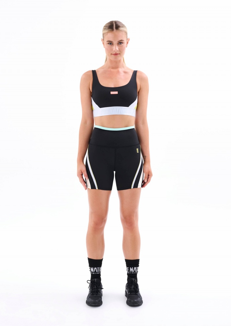 Black P.E Nation Refraction Sports Bra | URHICAN-20