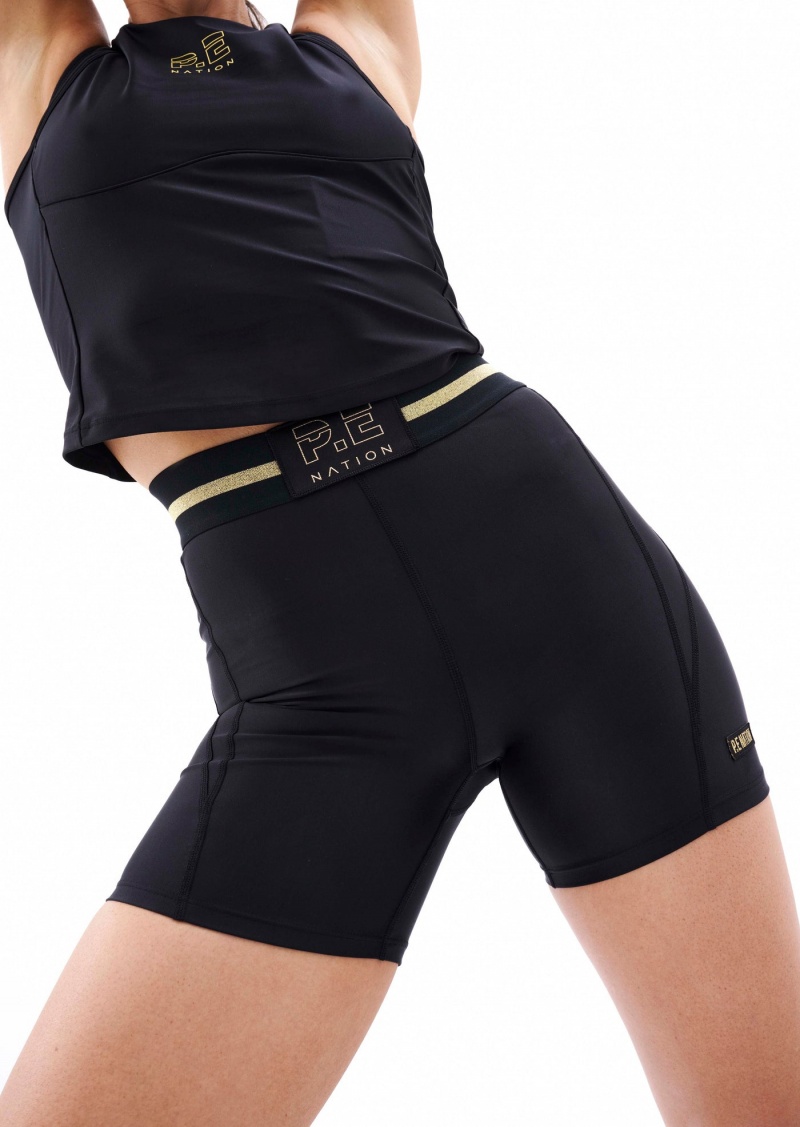 Black P.E Nation Runway Bike Short | JDFHAQZ-93