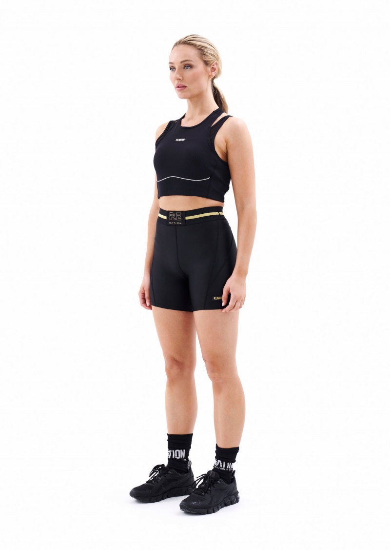 Black P.E Nation Runway Bike Short | JDFHAQZ-93