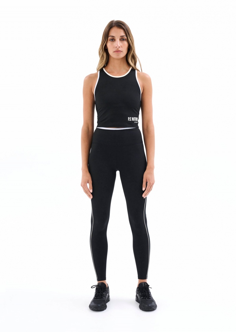 Black P.E Nation Tempo Sports Bra | AQYWISG-37