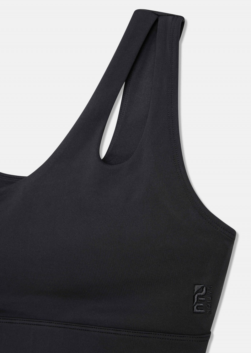 Black P.E Nation Valley Sports Bra | YQCAZUN-36