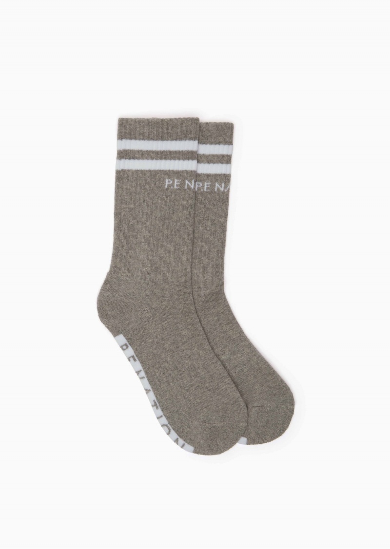 Black / Grey P.E Nation Marathon Crew Sock | RLJQEOA-41