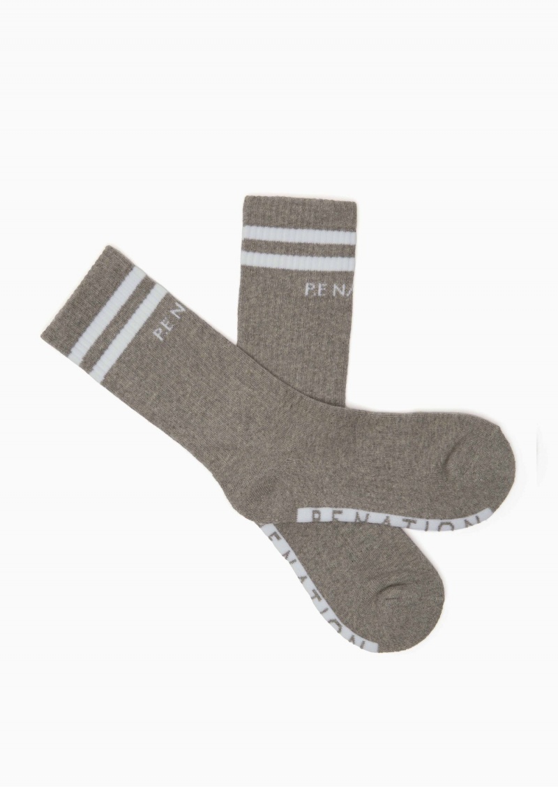 Black / Grey P.E Nation Marathon Crew Sock | RLJQEOA-41