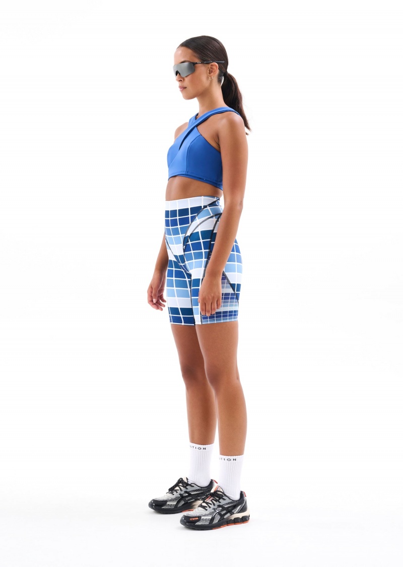 Blue Fade Digital Print P.E Nation Baserunner Bike Short | JKDIQRV-31