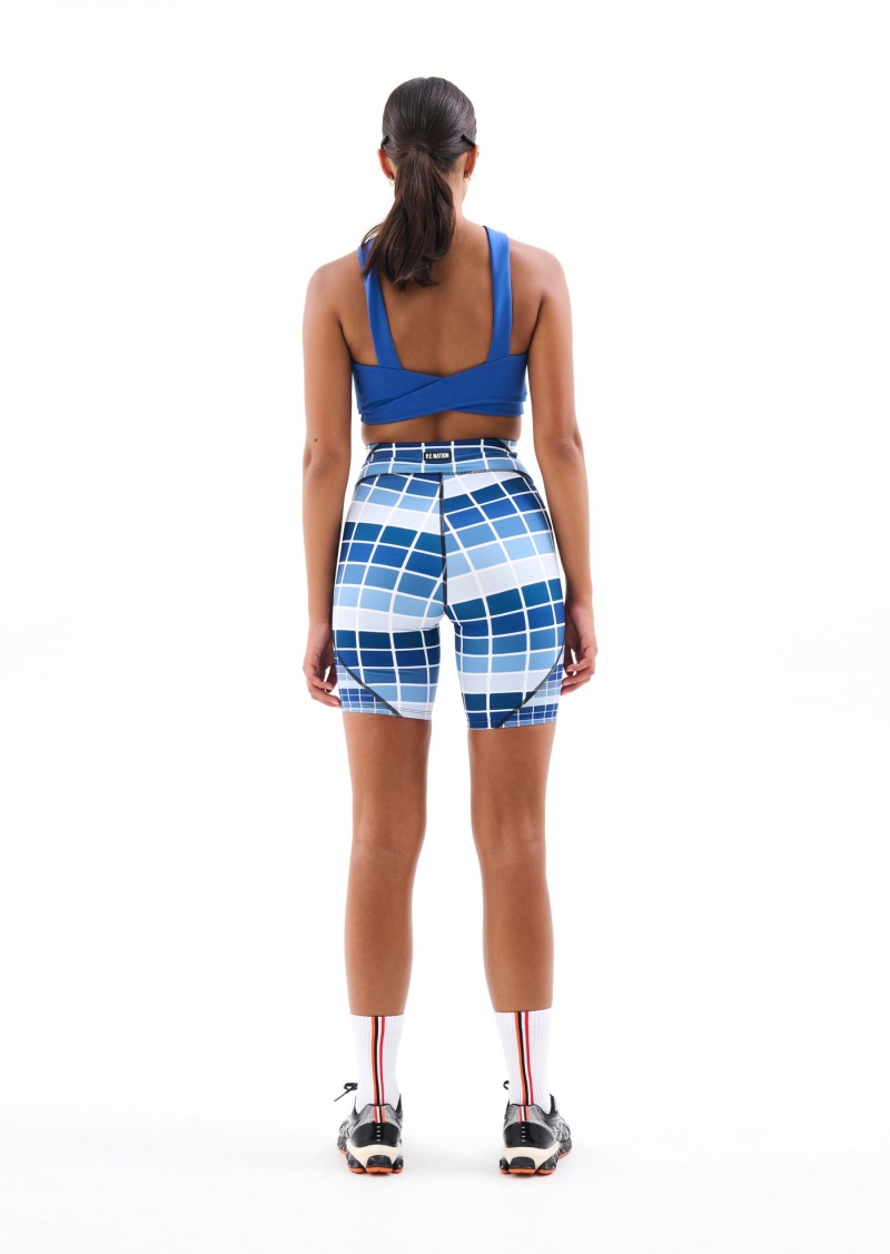 Blue Fade Digital Print P.E Nation Baserunner Bike Short | JKDIQRV-31