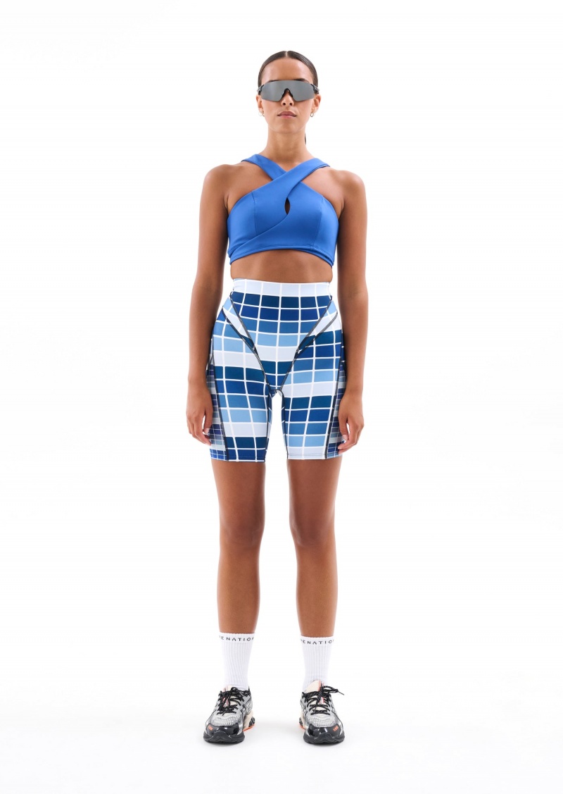 Blue Fade Digital Print P.E Nation Baserunner Bike Short | JKDIQRV-31