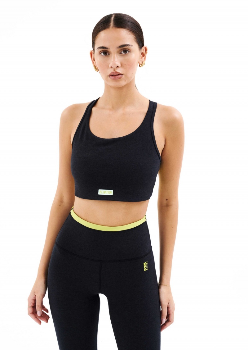 Charcoal Marl P.E Nation Orbital Sports Bra | MFCZSKJ-96