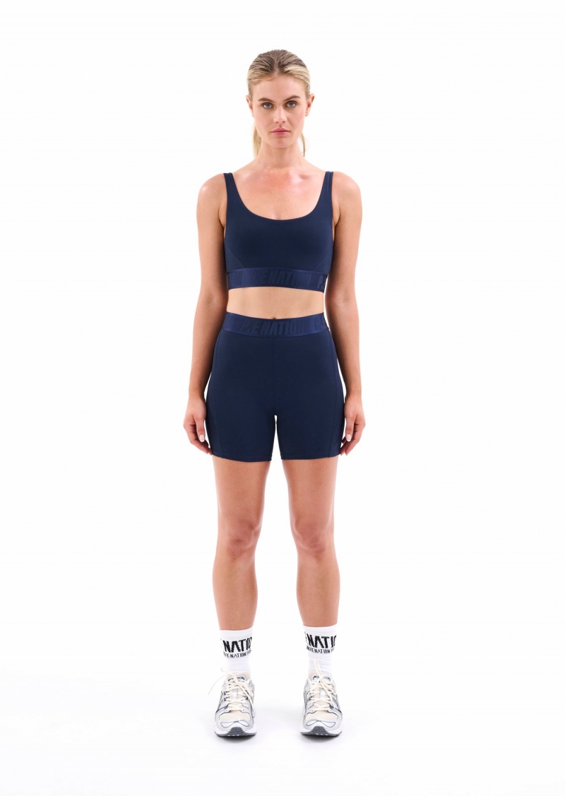 Dark Navy P.E Nation Backcheck Sports Bra | ALQRWPC-38