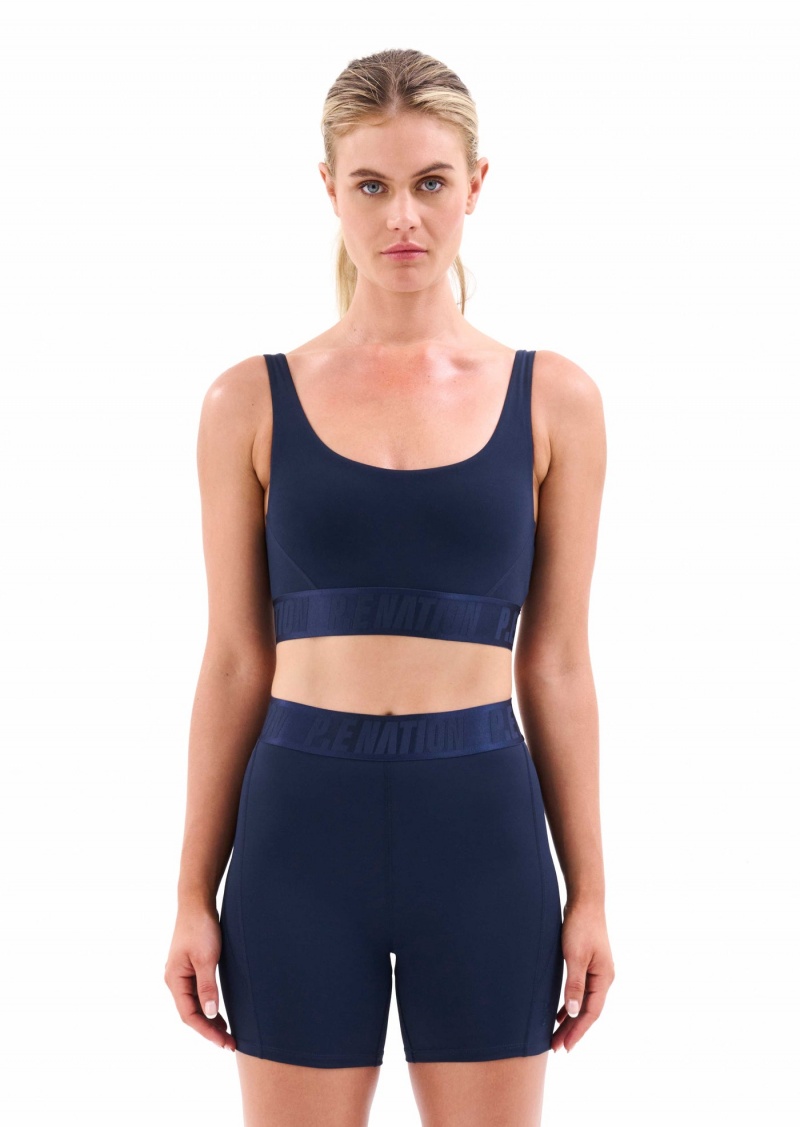 Dark Navy P.E Nation Backcheck Sports Bra | ALQRWPC-38