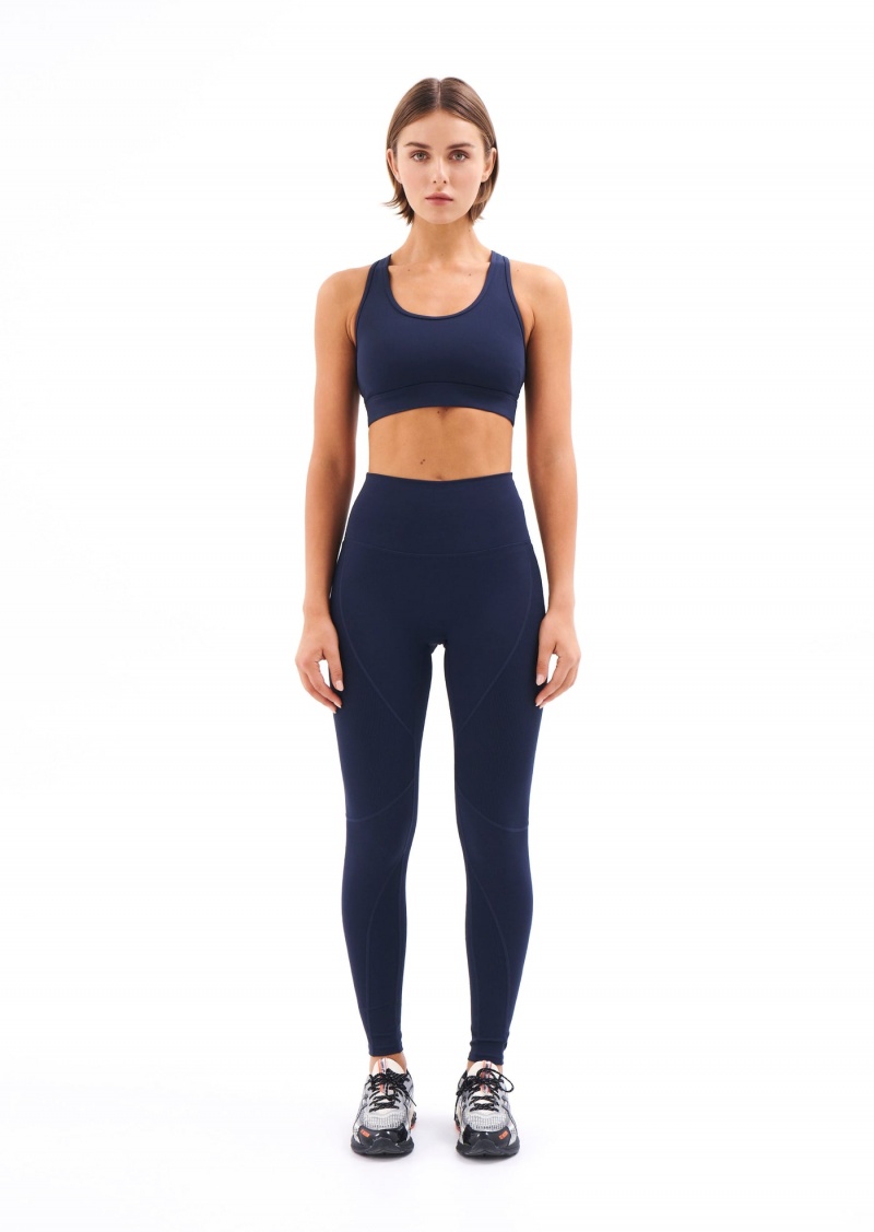 Dark Navy P.E Nation Rudimental Sports Bra | HSCKEAM-01