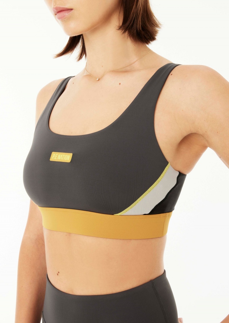 Dark Shadow P.E Nation Riochet Sports Bra | KPZXGQN-32