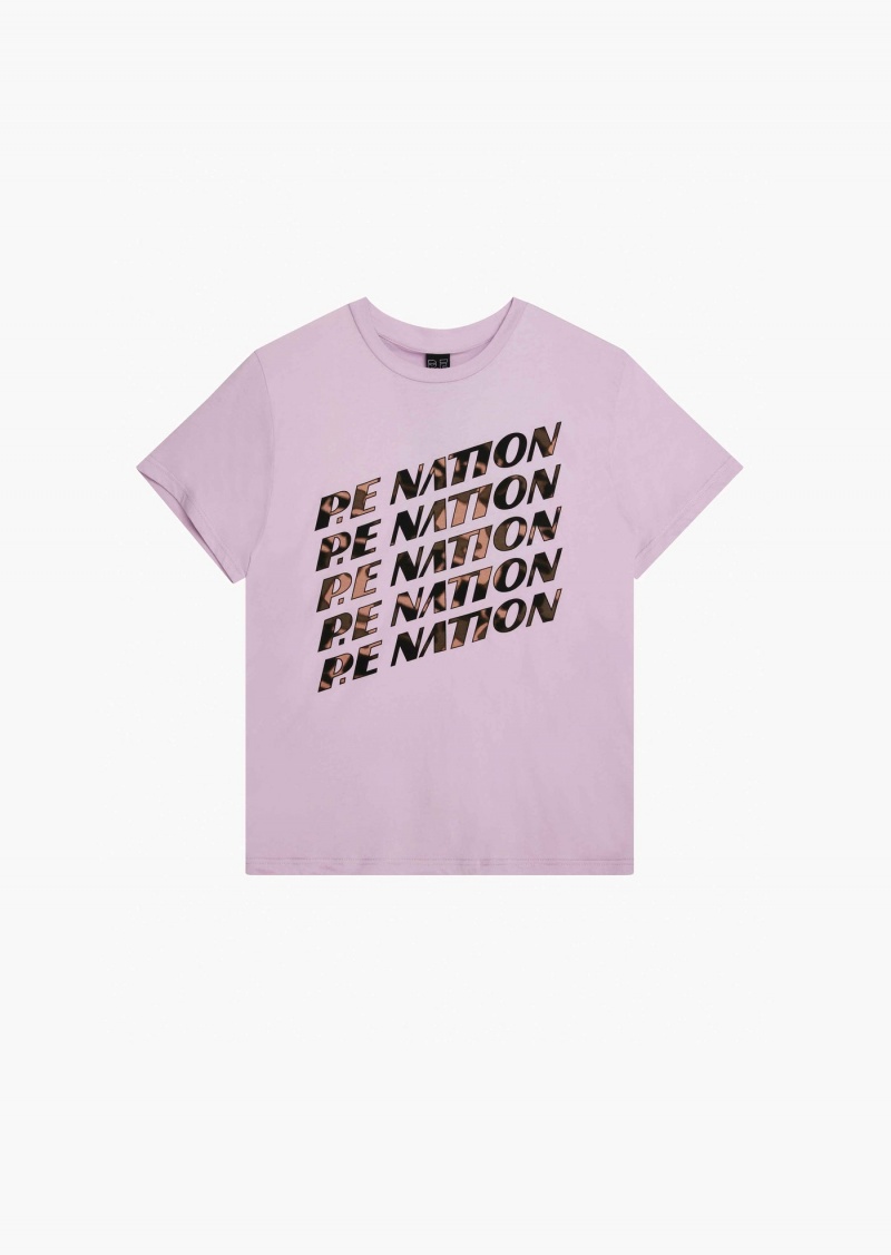 Fair Orchid P.E Nation Block Pass Tee | ODTWHAN-62