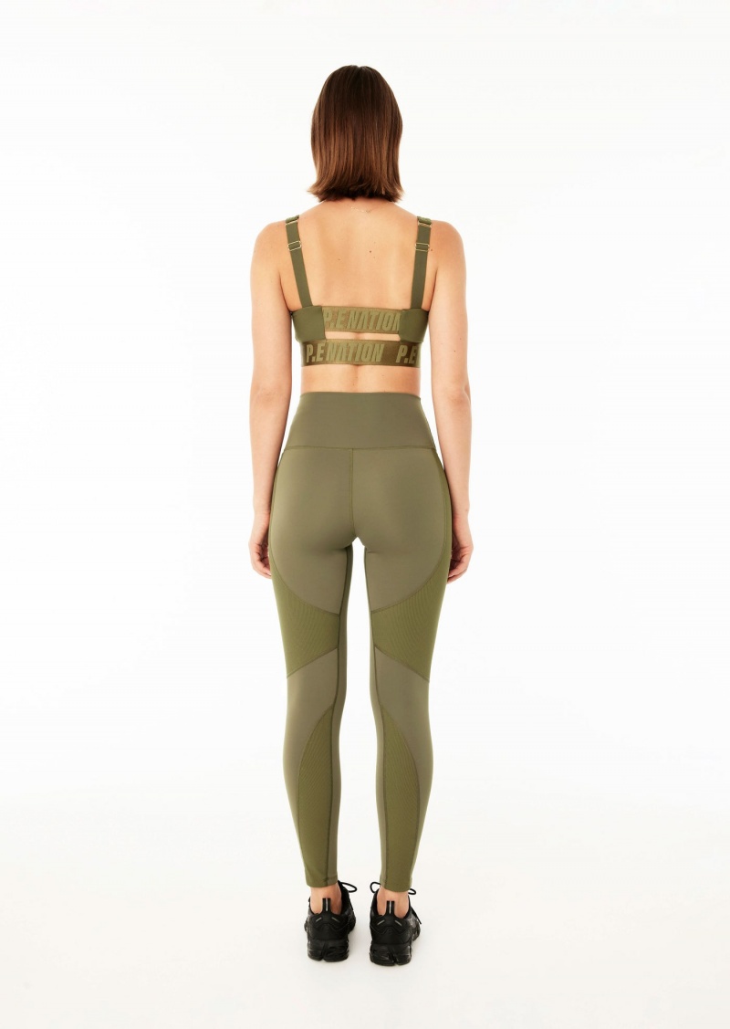 Khaki P.E Nation Free Play Full Length Legging | QDKBHPI-79