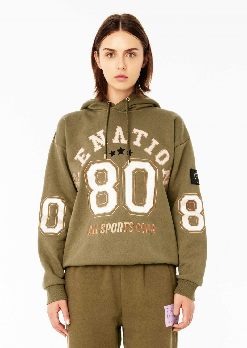 Khaki P.E Nation Hyperspeed Hoodie | QENVDBL-26