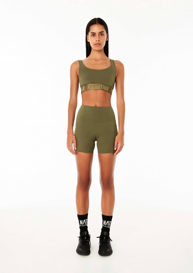 Khaki P.E Nation Recalibrate 5" Bike Short | OGSVPRW-36