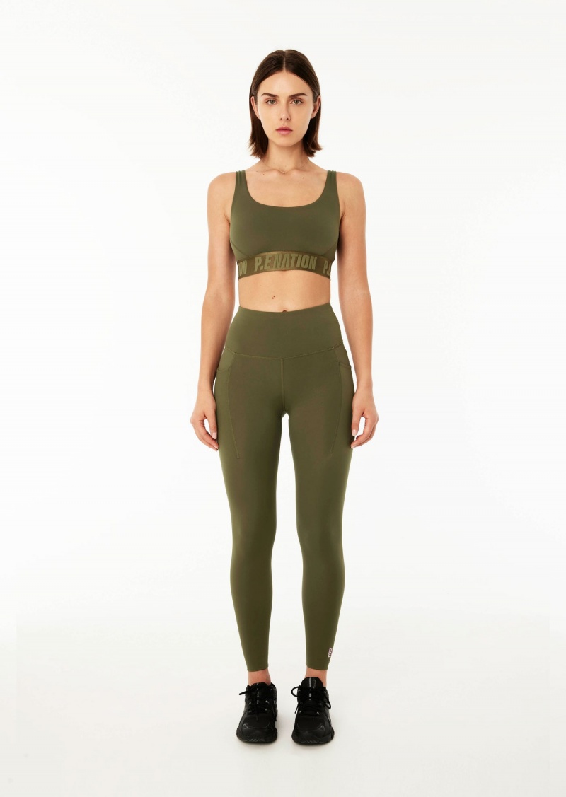 Khaki P.E Nation Recalibrate 7/8 Legging | QKTEOHX-85