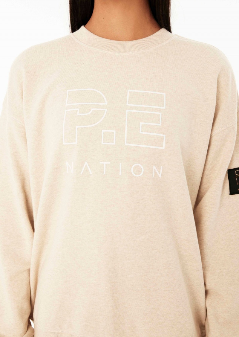 Oatmeal Marle P.E Nation Heads Up Sweat | YGXSEAD-06