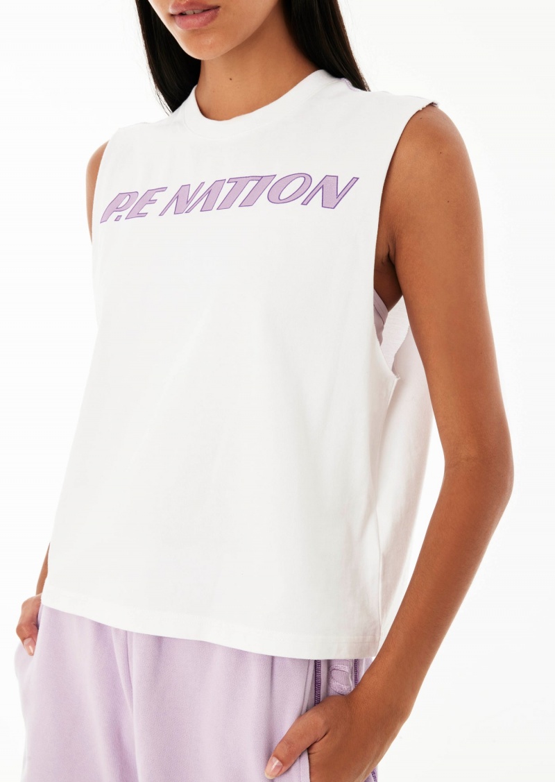 Optic White P.E Nation Double Jump Tank | VYMLDZU-36