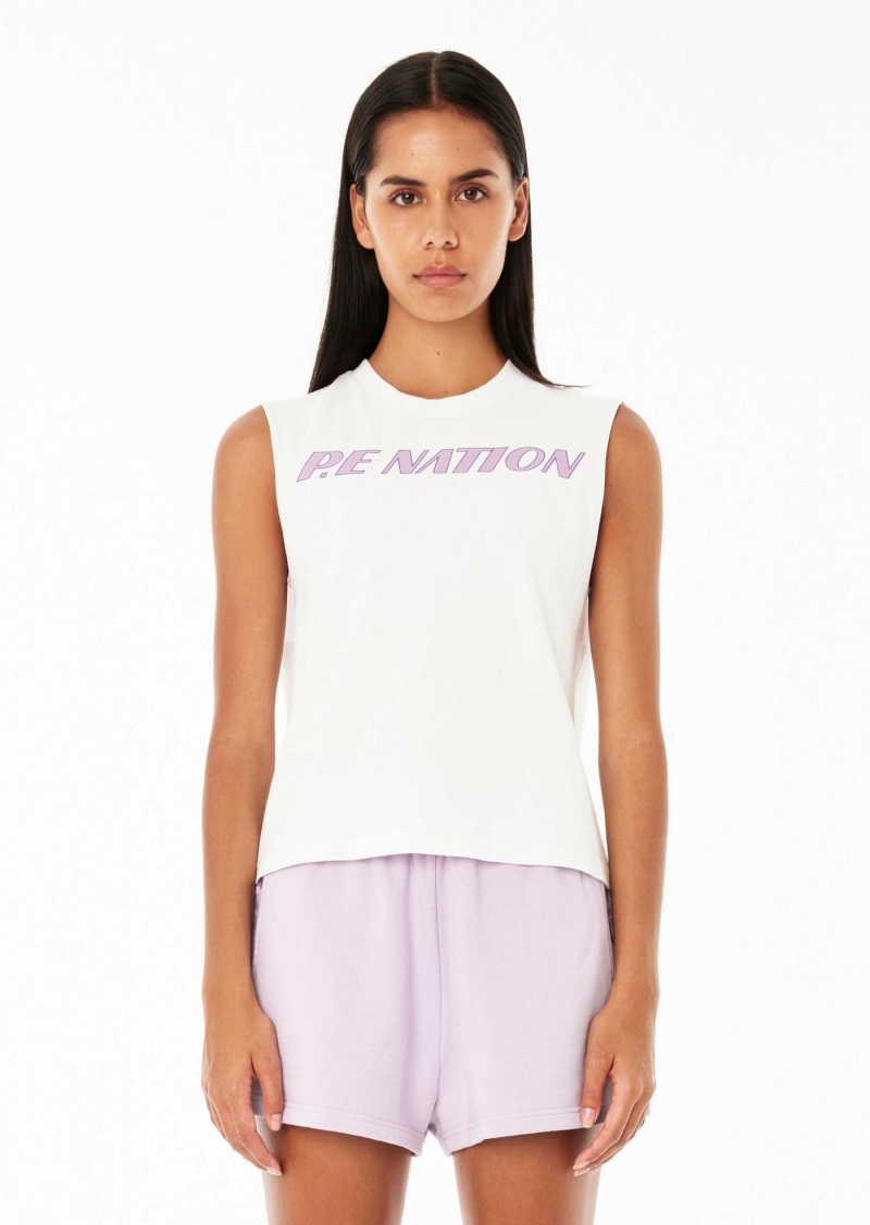 Optic White P.E Nation Double Jump Tank | VYMLDZU-36