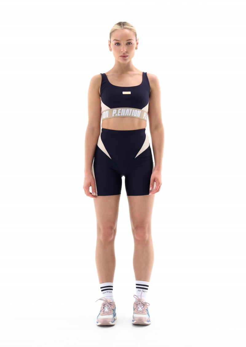 Peacoat P.E Nation Left Field Sports Bra | CNBULME-98