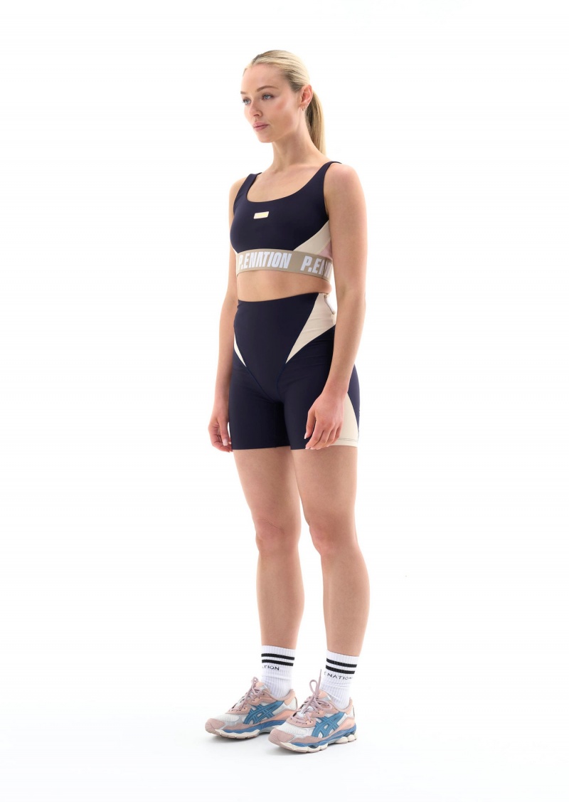 Peacoat P.E Nation Left Field Sports Bra | CNBULME-98