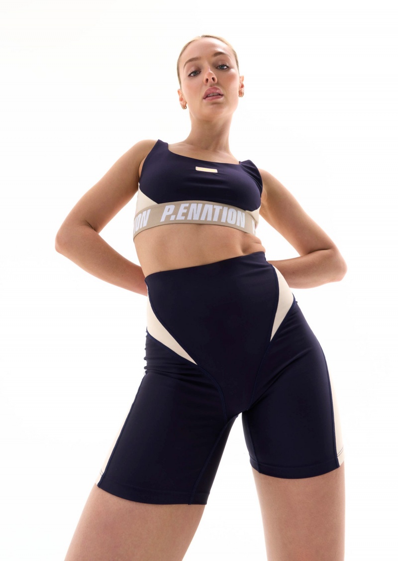 Peacoat P.E Nation Left Field Sports Bra | CNBULME-98